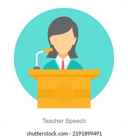 Concepto De Icono Del Discurso Del Profesor Y De La Conferencia