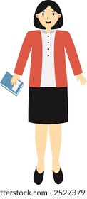 Teacher Staff Cartoon Character Isolated on White Background. Flat Vector Clipart.