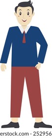 Teacher Staff Character Isolated on White Background. Vector Cartoon Illustration.