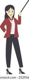 Teacher Staff Character Isolated on White Background. Vector Cartoon Illustration.