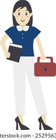 Teacher Staff Character Isolated on White Background. Vector Cartoon Illustration.