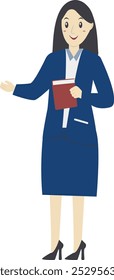 Teacher Staff Character Isolated on White Background. Vector Cartoon Illustration.