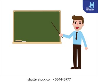 Doctor Explaining Front Blackboard Doctor Presentation Stock Vector ...