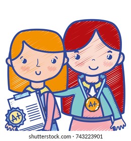 teacher with student to class education lesson