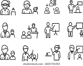 TEACHER AND STUDENT ICON SET PACKAGE
