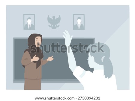 Teacher and Student in an Indonesia School Interaction in Class Room