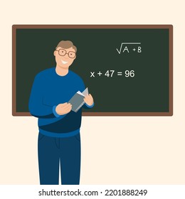 Profesor, estudiante. Persona en el trabajo o estudio de ilustración vectorial. 