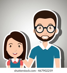 teacher student school man vector illustration graphic