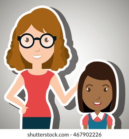 teacher student school teenage vector illustration graphic
