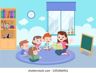 teacher with student vector illustration