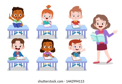 teacher and student vector illustration