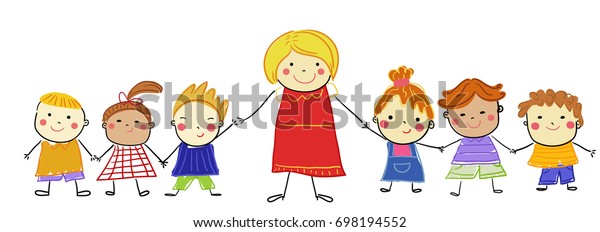 Teacher Students Stock Vector (Royalty Free) 698194552 | Shutterstock