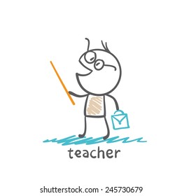 teacher with a suitcase illustration