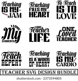 Teacher "svg" design bundle and eps file