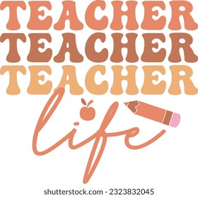 Teacher, Teacher SVG Design, Retro Teacher SVG, Teacher T-shirt