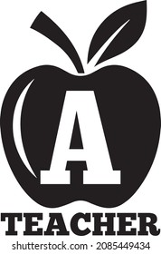 A Teacher. Teacher SVG Design Template.