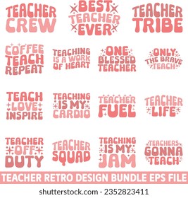 Teacher SVG And Teacher Sublimation And Teacher Retro Design and File eps format digital download