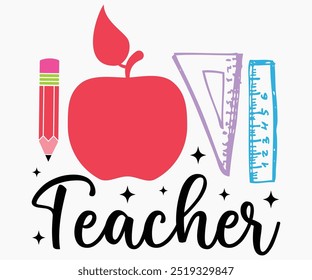 Profesor Svg, Enseñanza Svg, Camisa De Profesor, Profesor Citas Svg, Profesor De Kindergarten Svg, PreSchool Svg, Cortar Archivo, Silueta, Uso comercial, Profesor Camisa Retro