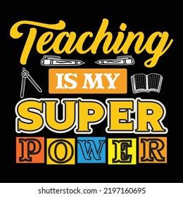 Teacher t shirt design vector template