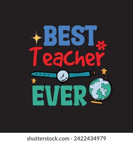 Diseño vectorial de la tipografía de camisetas para profesores