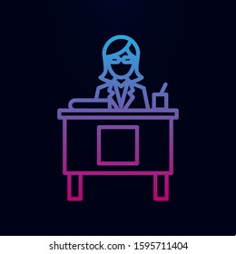 The teacher at the table nolan icon. Simple thin line, outline vector of school icons for ui and ux, website or mobile application
