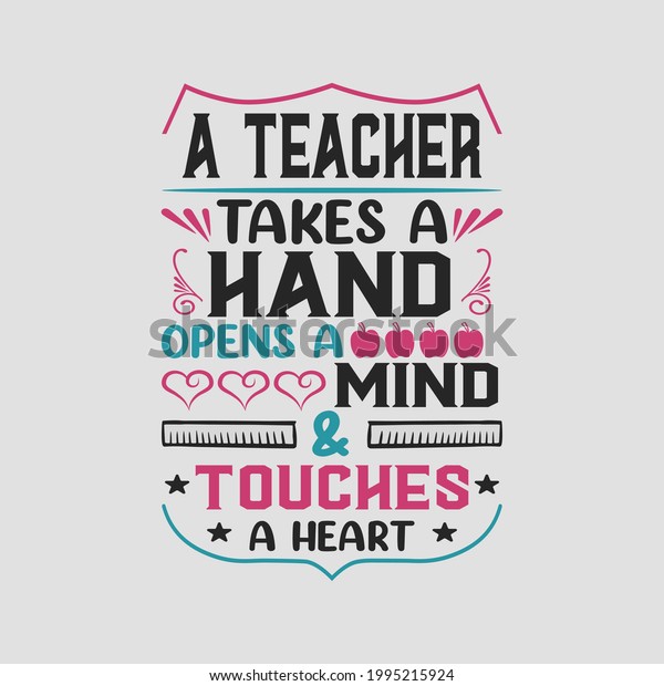 Teacher Takes Hand Opens Mind Touches Stock Vector (Royalty Free ...