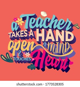 Teacher Takes Handopen Mind Touches Heart Stock Vector (Royalty Free ...