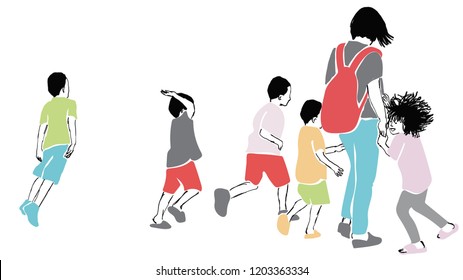 The teacher are taking care of the students while they are playing.  Concept guardian.