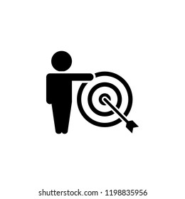 Teacher and target icon. Element of training, seminar. Premium quality graphic design icon. Signs and symbols collection icon for websites, web design, mobile app on white background