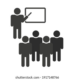Teacher teach child icon. Vector illustration in flat design