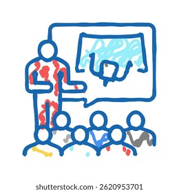 teacher teaching in flight school doodle icon sketch vector. teacher teaching in flight school sign. isolated symbol illustration