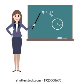 A teacher is teaching math about circle