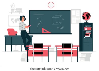 teacher teaching mathematics colorful vector