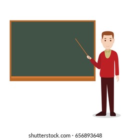 teacher teaching on a blackboard