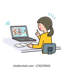 Lehrer unterrichten online mit einem Laptop