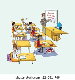 profesor enseñando a los estudiantes en el aula 