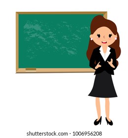 Teacher Teaching Students Front Blackboard Stock Vector (Royalty Free ...