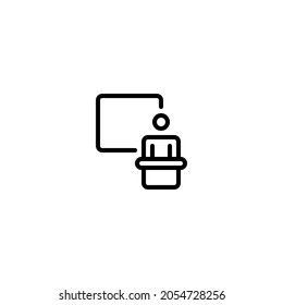 Teacher teaching subject education Outline Icon, Logo, and illustration Vector