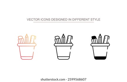 Teacher Tools icon design with white background stock illustration