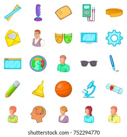 Teacher training icons set. Cartoon set of 25 teacher training vector icons for web isolated on white background