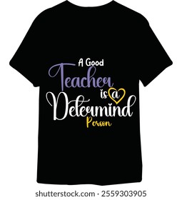 teacher t-shirt design with black