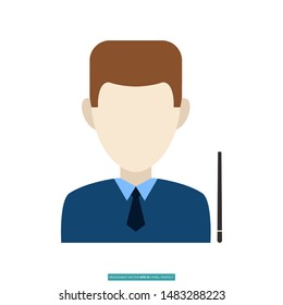 Teacher, Tutor avatar icon vector illustration logo template for many purpose