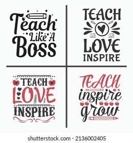 Teacher typographic saying vector bundle, Teaching saying bundle.