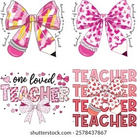 Teacher Valentines Coquette bow  Valentines Day Mama 