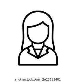 Ícone de Vetor de Professor para Educador e Instrutor da Escola. Pessoa que dá uma ilustração da lição, guia da sala de aula e mentor. Ícone de Linha