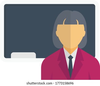 teacher vector flat color icon 