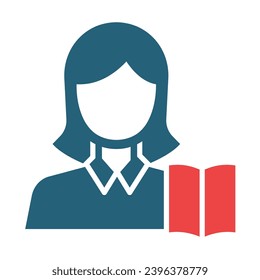 Teacher Vector Glyph Two Color Icons For Personal And Commercial Use.
