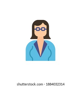 teacher vector icon illustration. character design. job icon. isolated on white background