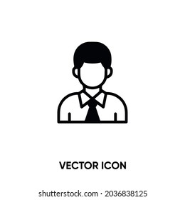 Teacher vector icon. Modern, simple flat vector illustration for website or mobile app.Man teacher symbol, logo illustration. Pixel perfect vector graphics
