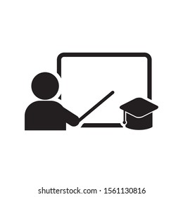Teacher vector illustration with black and white design. Teacher icon 